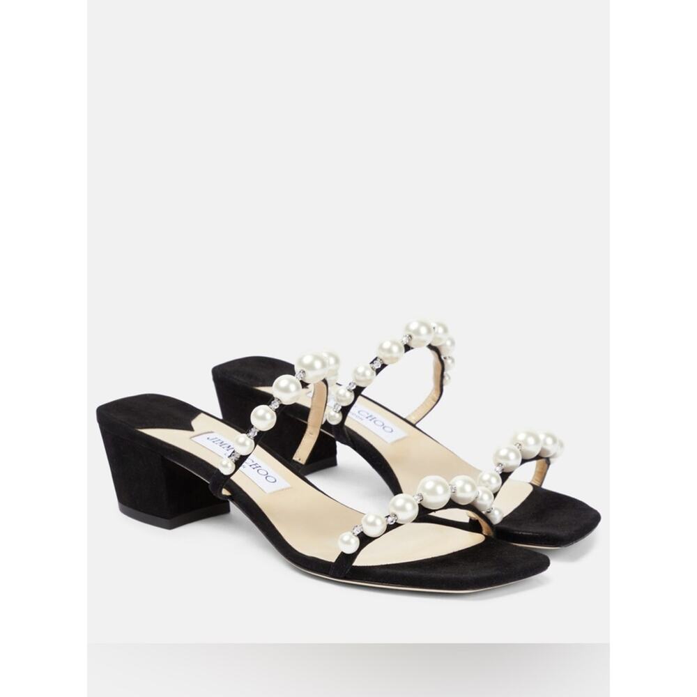Jimmy Choo - Amara 45 embellished suede sandals 39